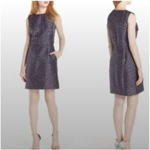 J. Crew Blue Metallic Silver Purple Jacquard Sleeveless Mini Cocktail Dress 12